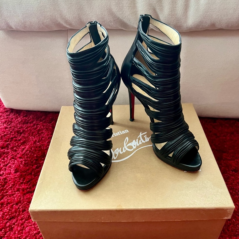 Christian Louboutin Tinazata 120 Nappa Leather Caged Heels